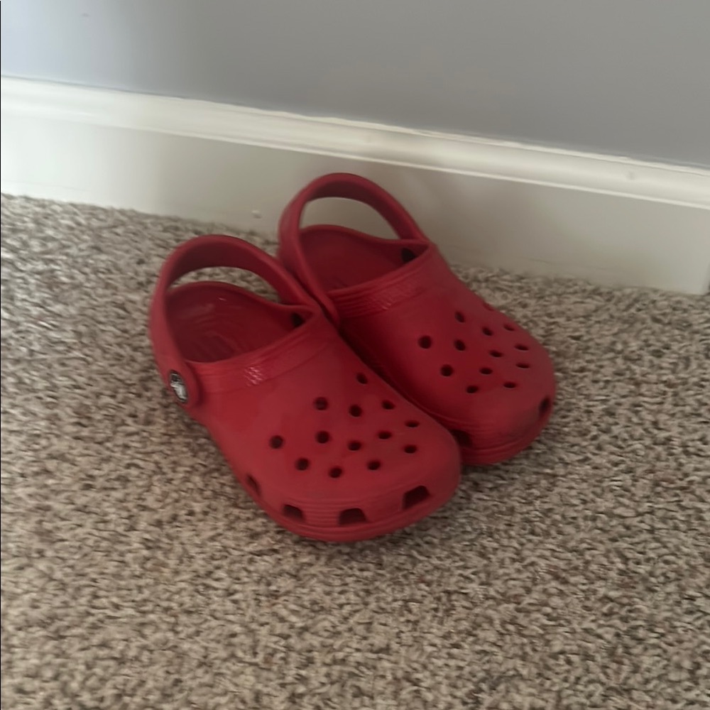 CROCS Red Water Shoes with Breathable Design